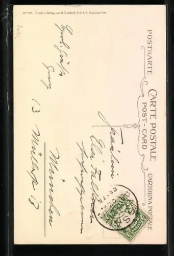 AK Junger Mann mit Frack und Zylinder