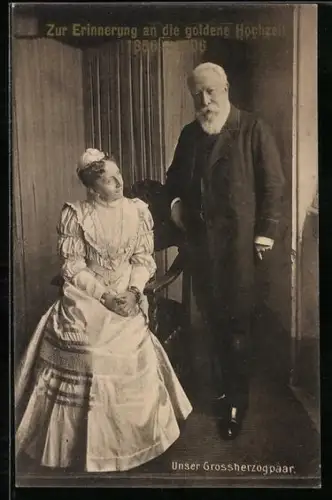 AK Goldene Hochzeit 1906 des Grossherzogspaares von Baden