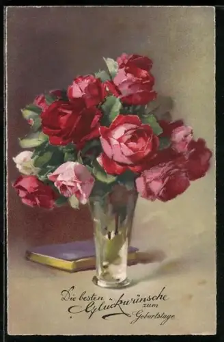 Künstler-AK Catharina Klein: Rosen in einer Vase