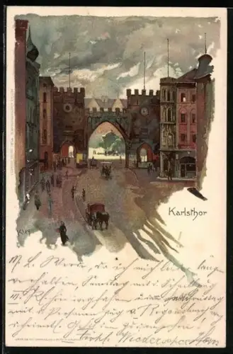 Künstler-AK Heinrich Kley: das Karlsthor