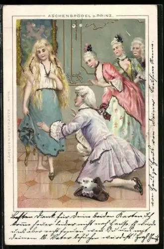 AK Aschenputtel und Prinz, Der Schuh fehlt