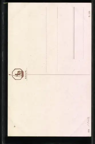 Künstler-AK Portrait eines Bernhardiners