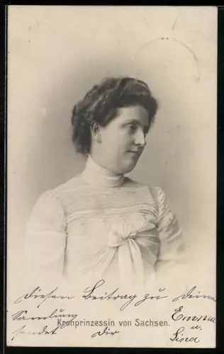 AK Kronprinzessin Luise von Sachsen in Porträt