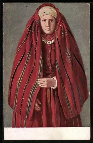 Künstler-AK polnische Frau in Tracht