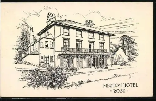 Künstler-AK Ross, Merton Hotel