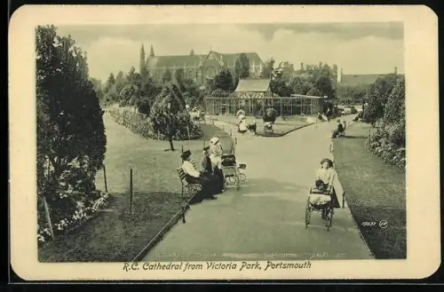 AK Portsmouth, R. C. Cathedral from Victoria Park