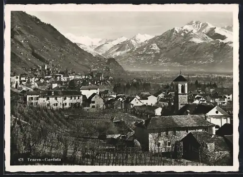 AK Tenero-Gordola, Gesamtansicht aus der Vogelschau