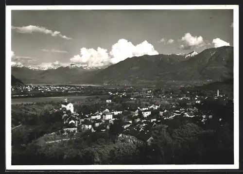 AK Losone, Gesamtansicht mit Umgebung aus der Vogelschau