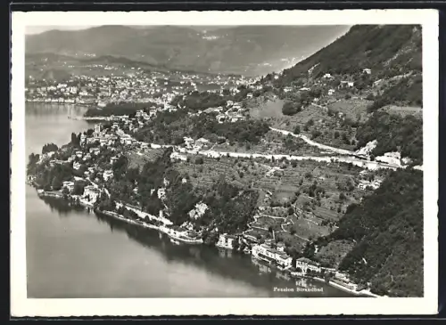 AK Locanda St. Domenico, Totalansicht mit Pension Strandbad aus der Vogelschau