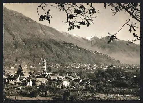 AK Losone, Ortsansicht vom Ortsrand aus