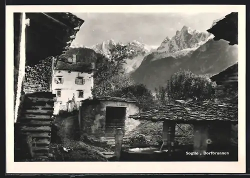 AK Soglio, Am Dorfbrunnen