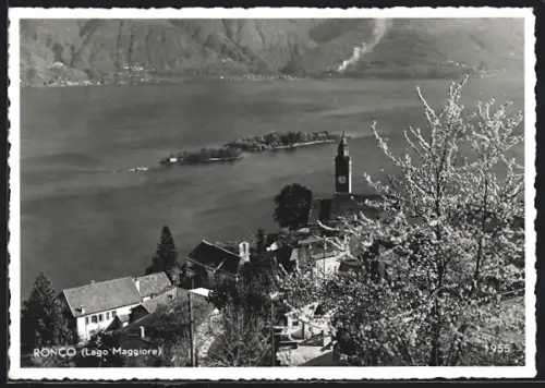 AK Ronco, Teilansicht im Frühling mit Seeblick