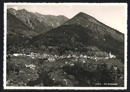 AK Loco /Val Onsernone, Gesamtansicht mit Bergpanorama aus der Vogelschau