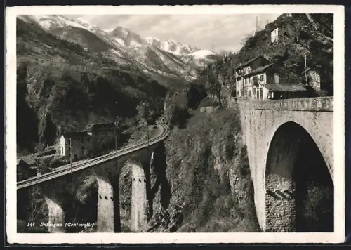 AK Intragna /Centovalli, Gebäudeansichten mit Viadukten