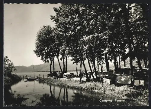 AK Tenero /Lago Maggiore, Campingplatz TCS Camping vom Wasser aus