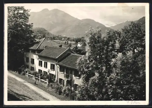 AK Losone, Bruderhof Emmaus aus der Vogelschau