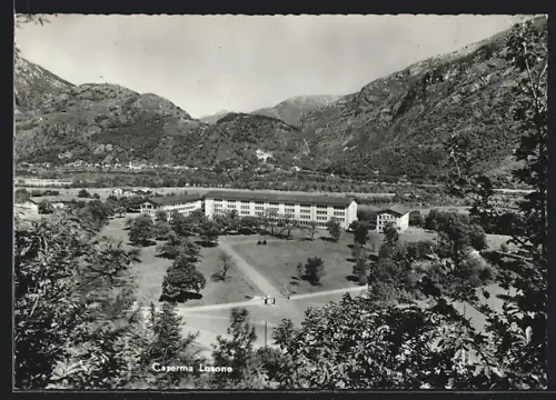 AK Losone, Kaserne mit Umgebung aus der Vogelschau