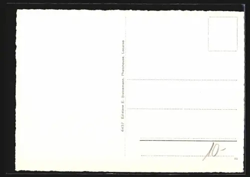 AK Minusio, Teilansicht mit Seeblick aus der Vogelschau