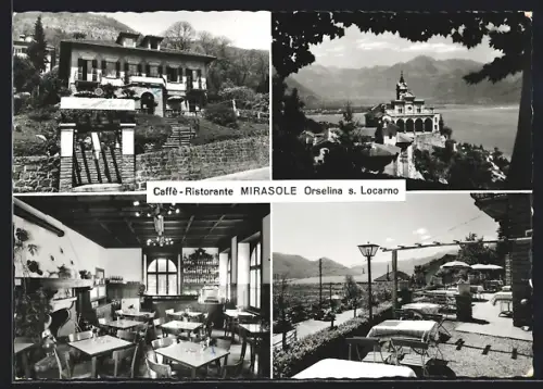 AK Orselina s. Locarno, Caffè-Ristorante Mirasole Pairana-Gurgo, Turmgebäude
