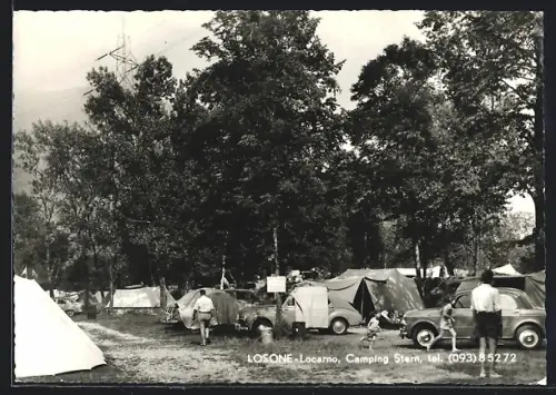 AK Losone-Locarno, Camping Stern, Panorama
