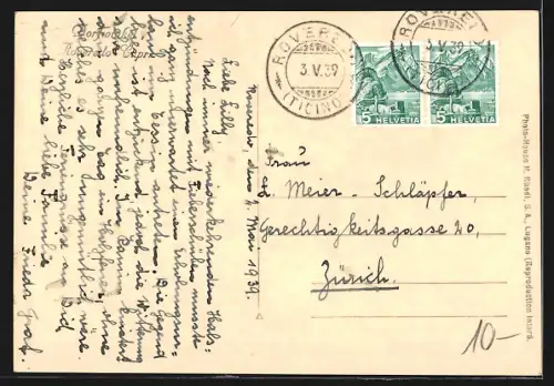 AK Roveredo Capr., Dorfwinkel mit Turm