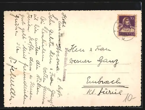 AK Ronco s. A., Teilansicht mit Turm und Insel aus der Vogelschau