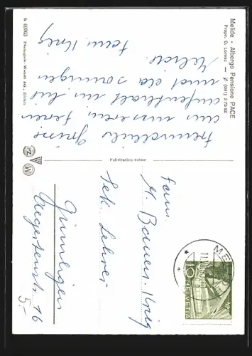 AK Melide, Albergo Pensione Pace, Propr. O. Lorenz