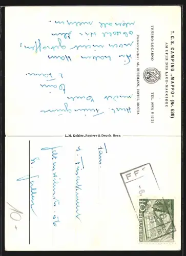 AK Tenero-Locarno /Lago Maggiore, T. C. S. Camping Mappo, Verwalter: l. Bussmann