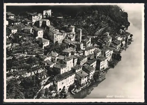 AK Gandria /Luganersee, Ortsansicht vom Flugzeug aus