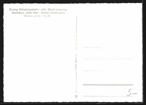 AK Monti-Locarno, Evang. Erholungsheim Iris