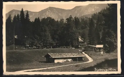 AK Siebenhütten, Berglandschaft mit Hütten