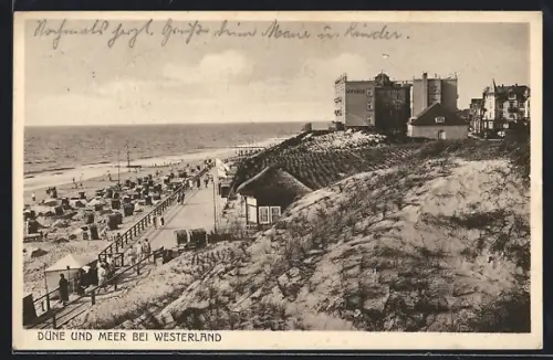 AK Westerland, Düne und Meer