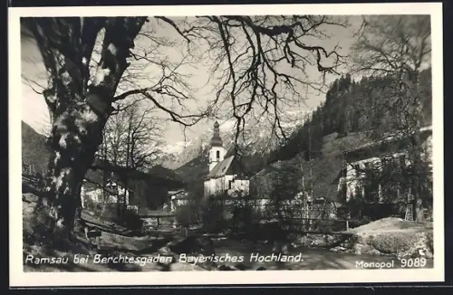 AK Ramsau bei Berchtesgaden, Kirche und Ortsansicht