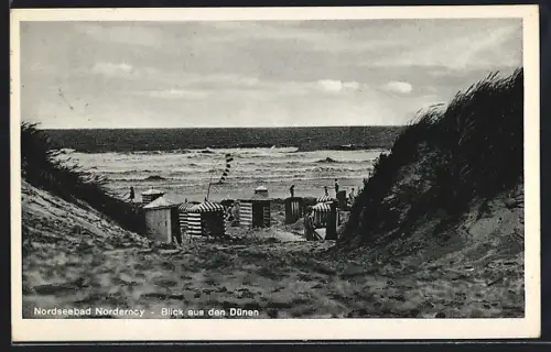 AK Norderney, Blick aus den Dünen