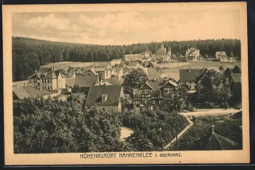 AK Hahnenklee i. Oberharz, Ortsansicht, Kurhäuser, Wald