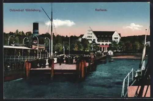 AK Glücksburg, Kurhaus, Dampferanleger