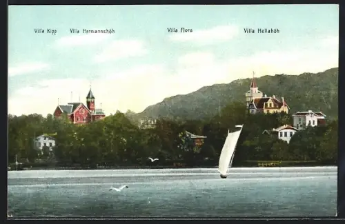 AK Gremsmühlen, Villa Kipp, Villa Hermannshöh, Villa Flora, Villa Hellahöh