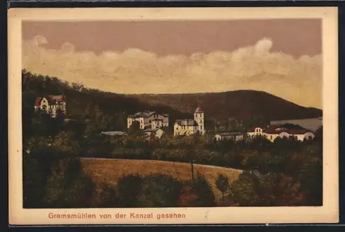 AK Gremsmühlen, Von der Kanzel gesehene Ortsansicht