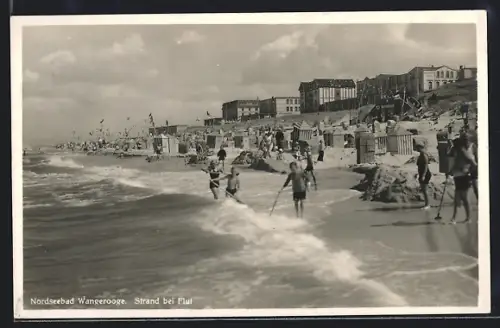 AK Wangerooge, Strand bei Flut, 