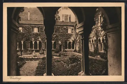 AK Konstanz, Kreuzgang im Insel-Hotel