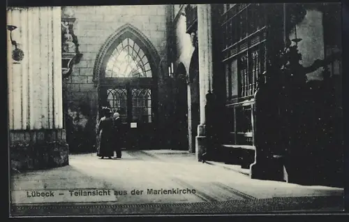 AK Lübeck, Teilansicht Marienkirche