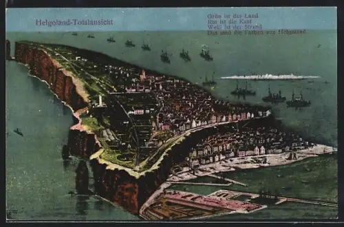 AK Helgoland, Gesamtansicht der Insel