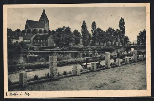 AK Mölln i. Lbg., Kirche und Uferpromenade