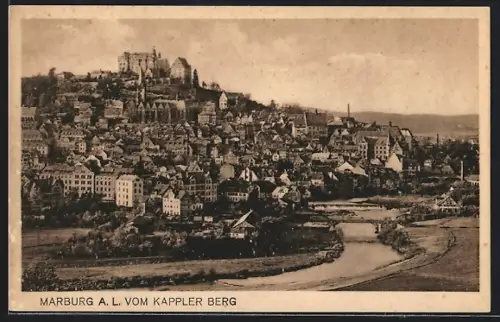 AK Marburg a. L., Blick vom Kappler Berg