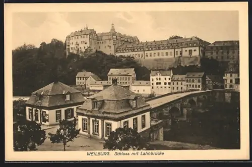 AK Weilburg, Schloss mit Lahnbrücke