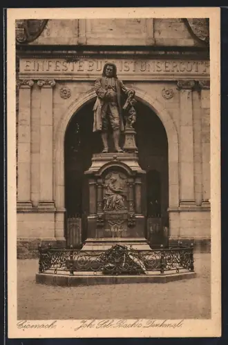 AK Eisenach / Thür., Joh. Seb. Bachs Denkmal