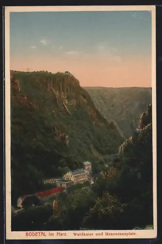 AK Bodetal im Harz, Gasthaus Waldkater mit Hexentanzplatz