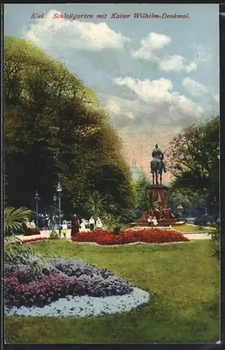 AK Kiel, Schlossgarten, Kaiser Wilhelm-Denkmal