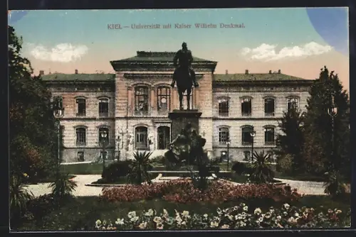 AK Kiel, Universität, Kaiser Wilhelm Denkmal