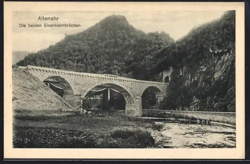AK Altenahr, Die beiden Eisenbahnbrücken